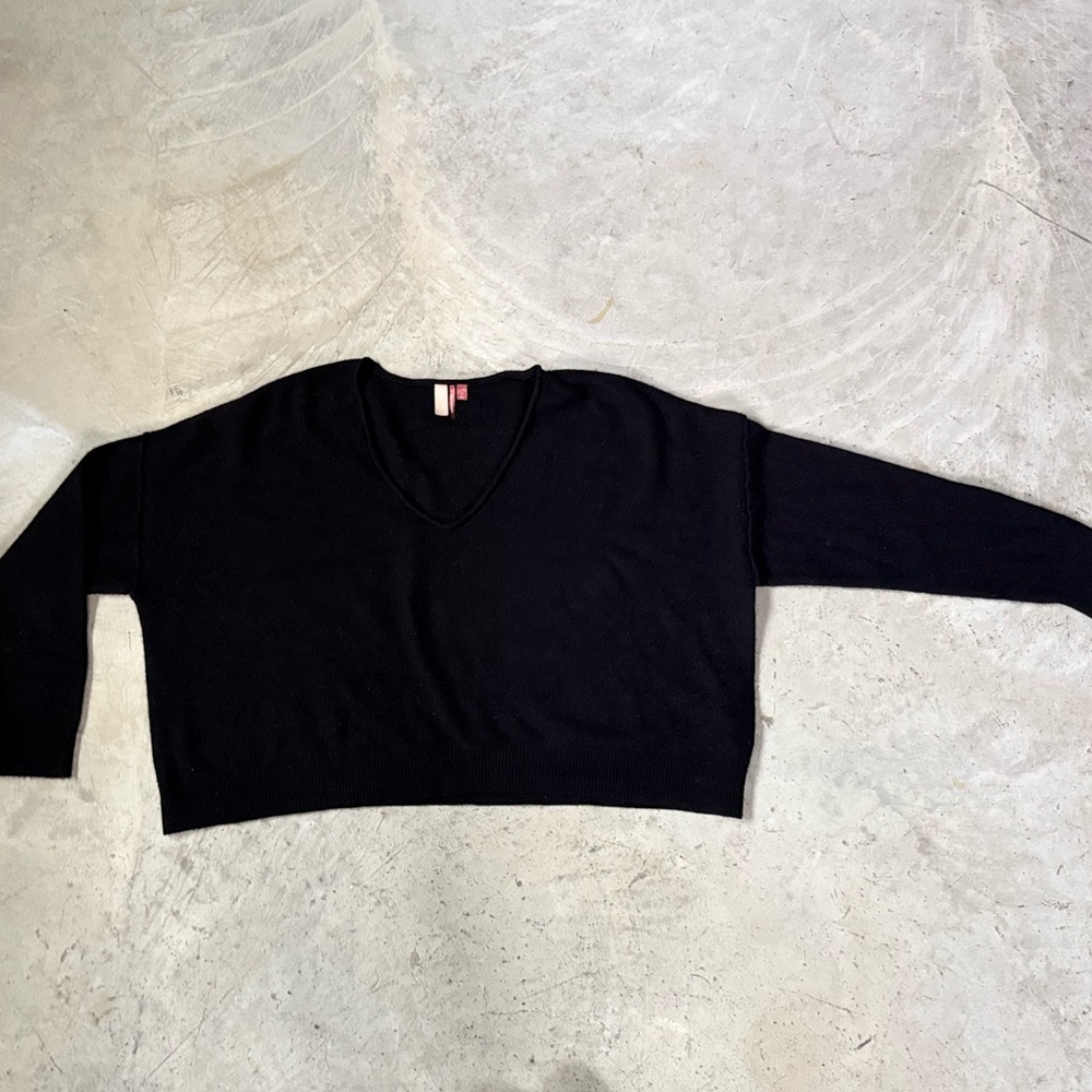 Anthropologie Pilcro Cashmere Black Crop Sweater Medium